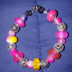 Homemade Beaded bracelet. Multicolor.